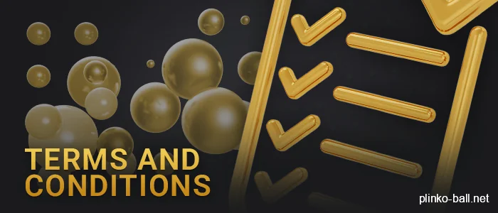 Terms and conditions of the online game Plinko